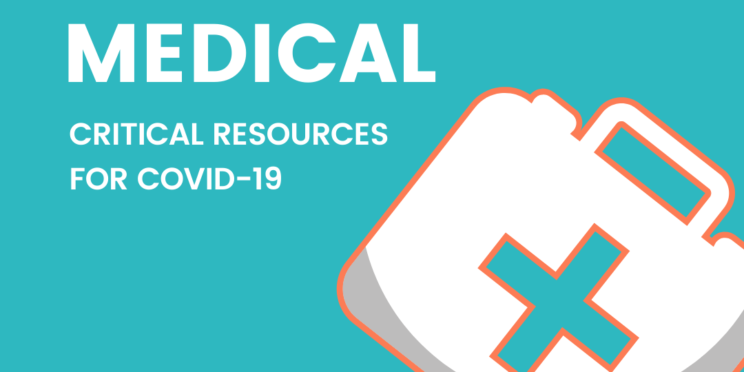 Image of doctor's bag with text: "Medical. Critical Resources for COVID-19"